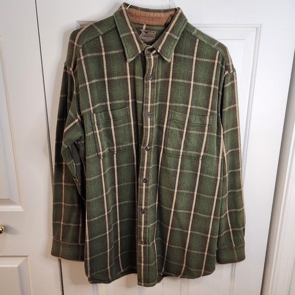 St. John's Bay Other - St John's Bay Vintage Green/Tan /Brown Plaid Shirt Men's XL Tall